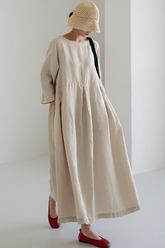 Elegante lange jurk in minimalistische stijl met maximaal natuurlijk comfort