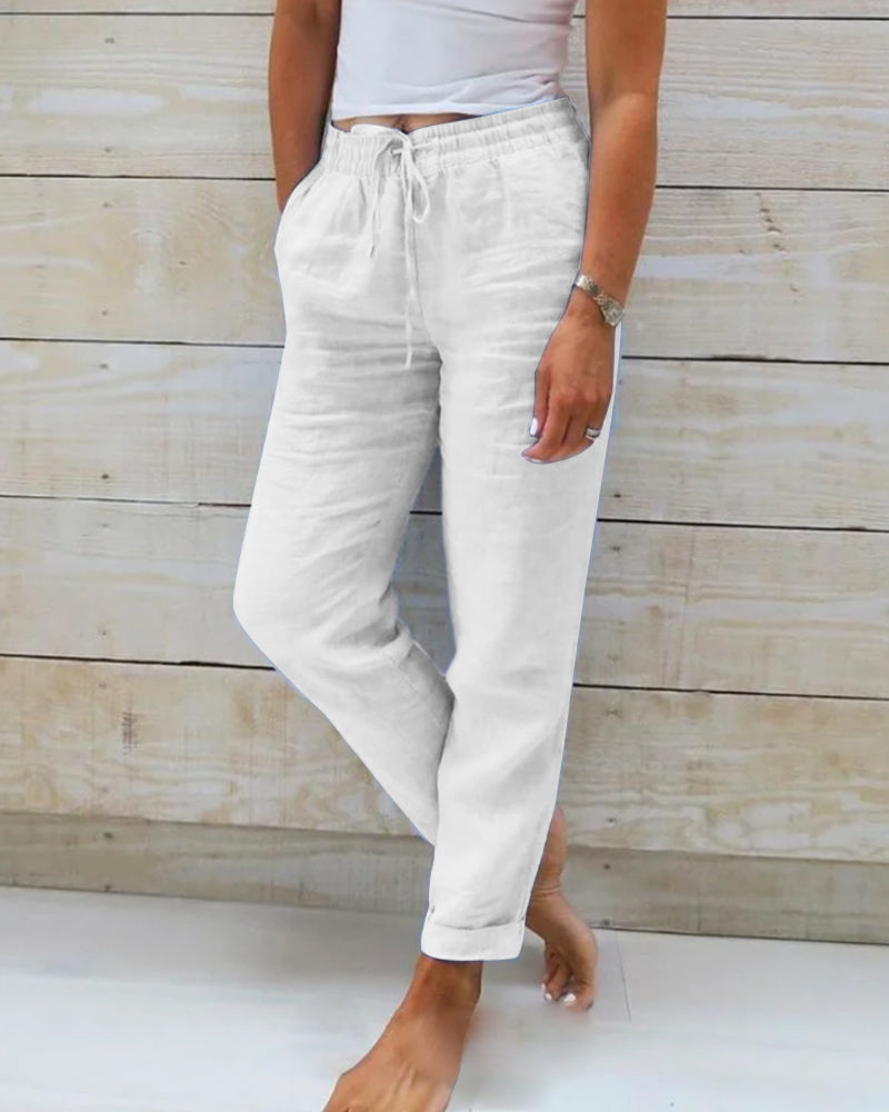 Lena | Casual Linnen Broek | Lichtgewicht & Stijlvol | Relaxed Fit
