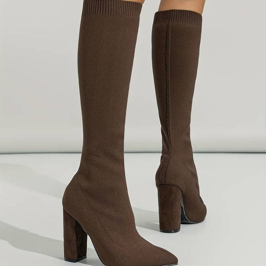 Stijlvolle Kniehoge Laarzen | Bruin Elegante en Tijdloze Look Voor Formele en Casual Gelegenheden