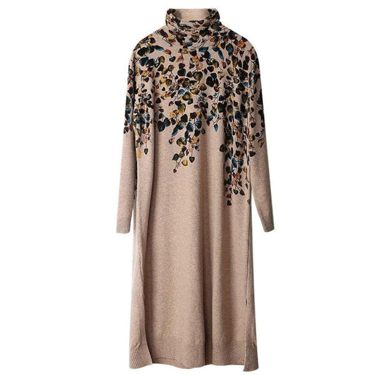 Isa Comfortabele coljurk met bladpatroon