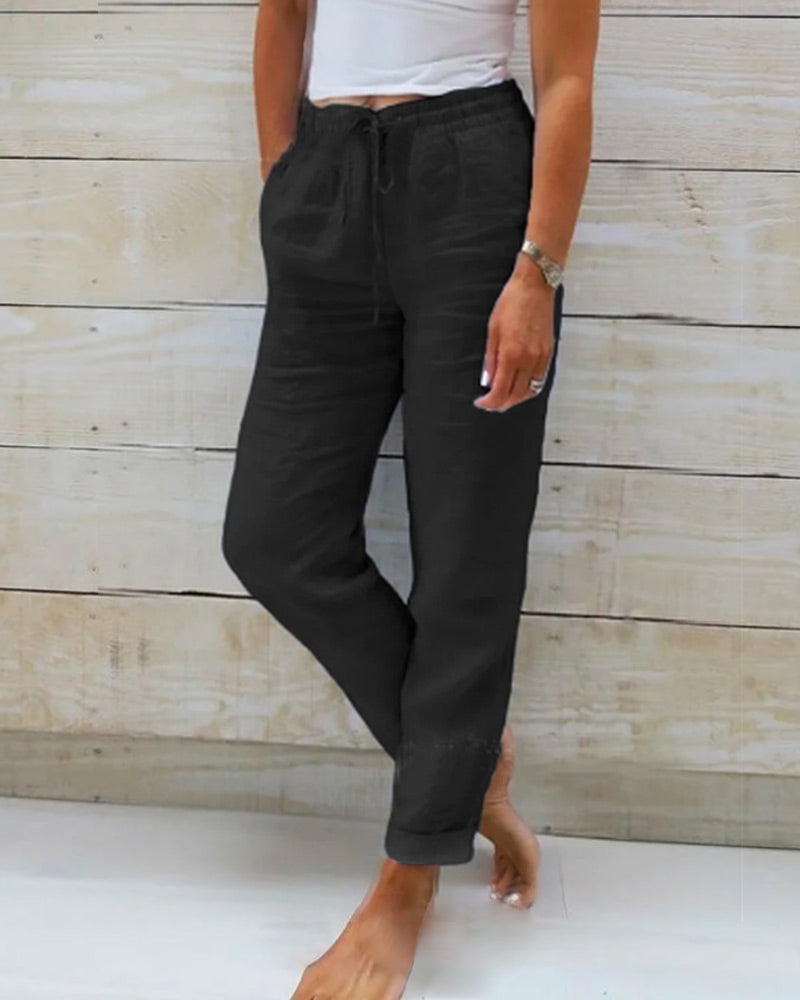 Lena | Casual Linnen Broek | Lichtgewicht & Stijlvol | Relaxed Fit