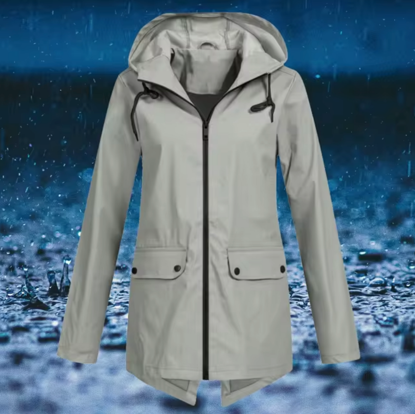 Winddichte mackintosh met capuchon
