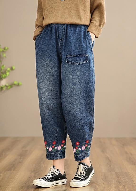 Fallon - Elastische Taille Oversized Denim Broek