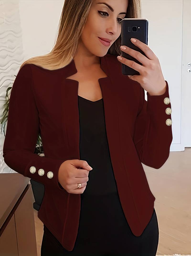Emma casual blazer met lange mouwen en knopen