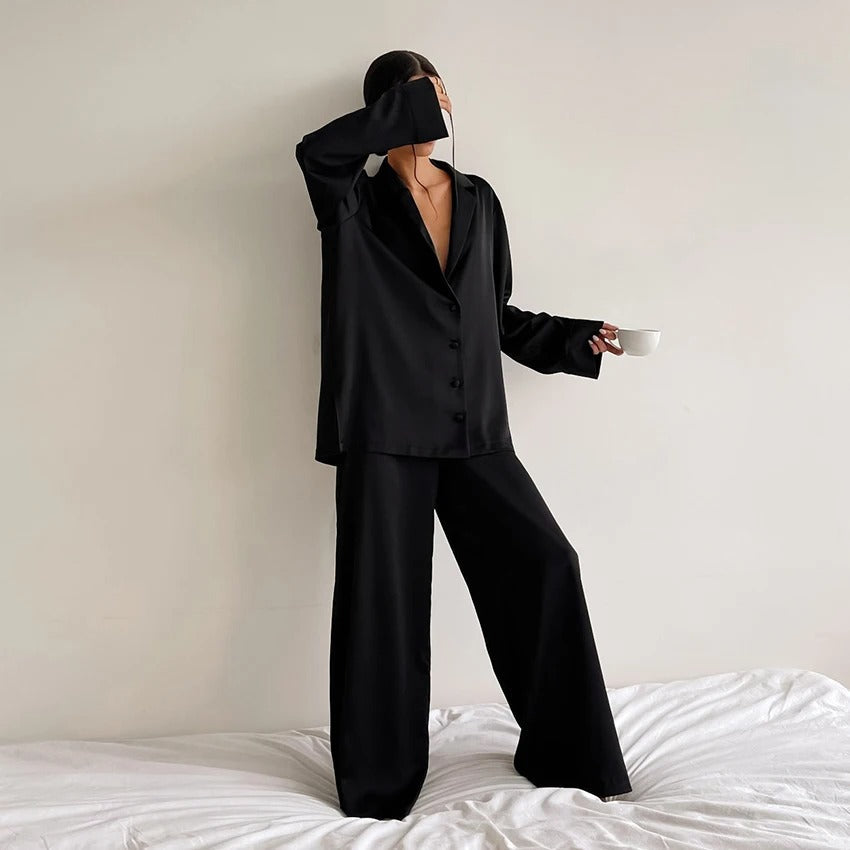 Zijdeachtige elegantie oversized pyjamaset Belen