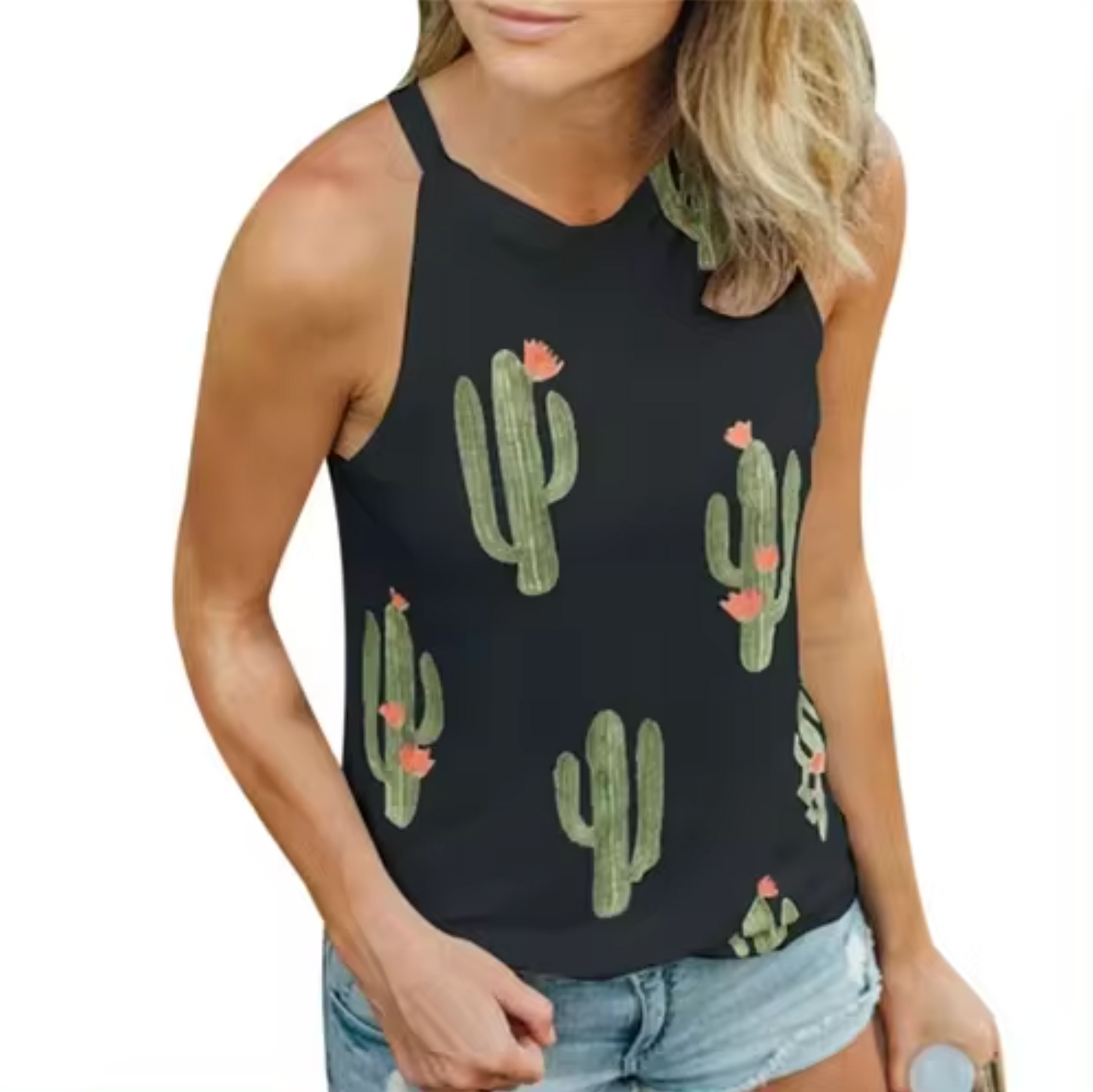 Abriella - Tanktop met Cactusprint