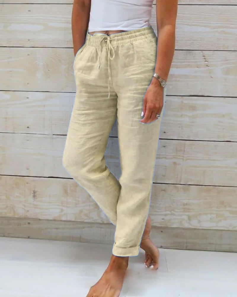 Lena | Casual Linnen Broek | Lichtgewicht & Stijlvol | Relaxed Fit