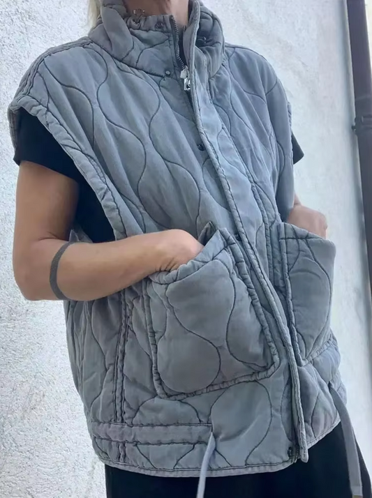 Katoenen gilet met zakken