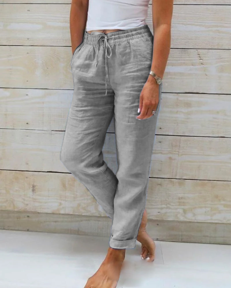 Lena | Casual Linnen Broek | Lichtgewicht & Stijlvol | Relaxed Fit
