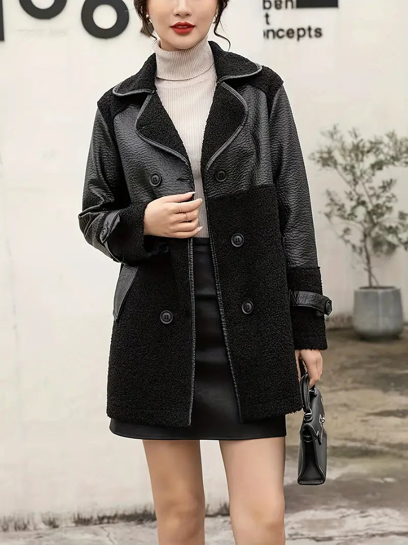 PUleren jas met twee rijen knopen