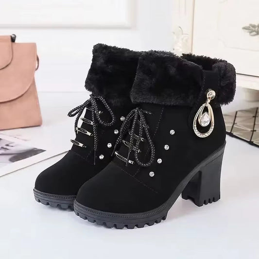 Elegante dames winterlaarzen met hak