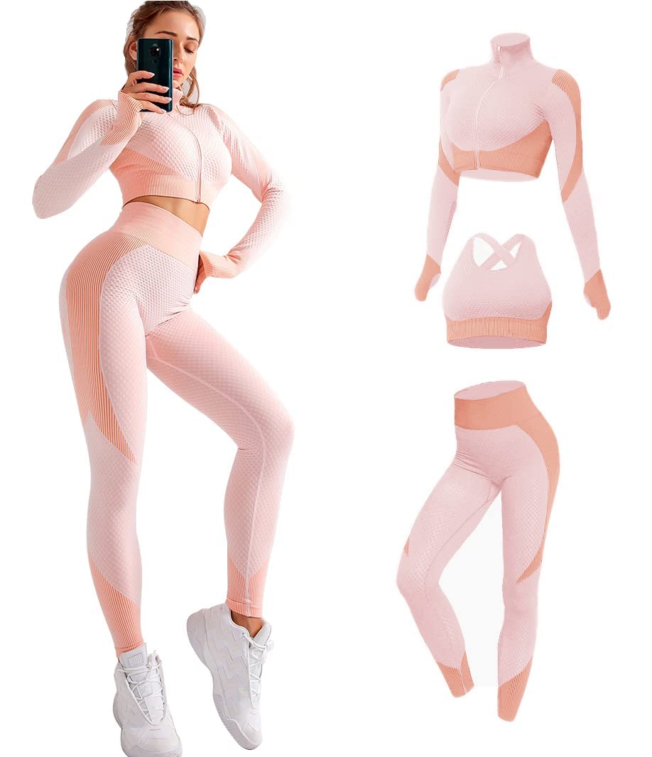 Naadloze actieve sportset (3-delig)