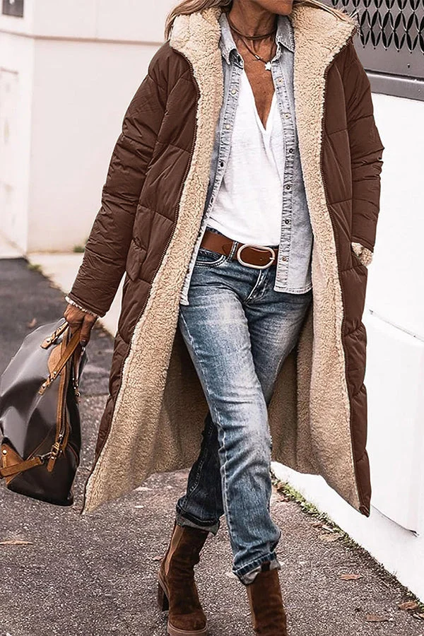 Sibylle Trendy jas met capuchon en accentkraag