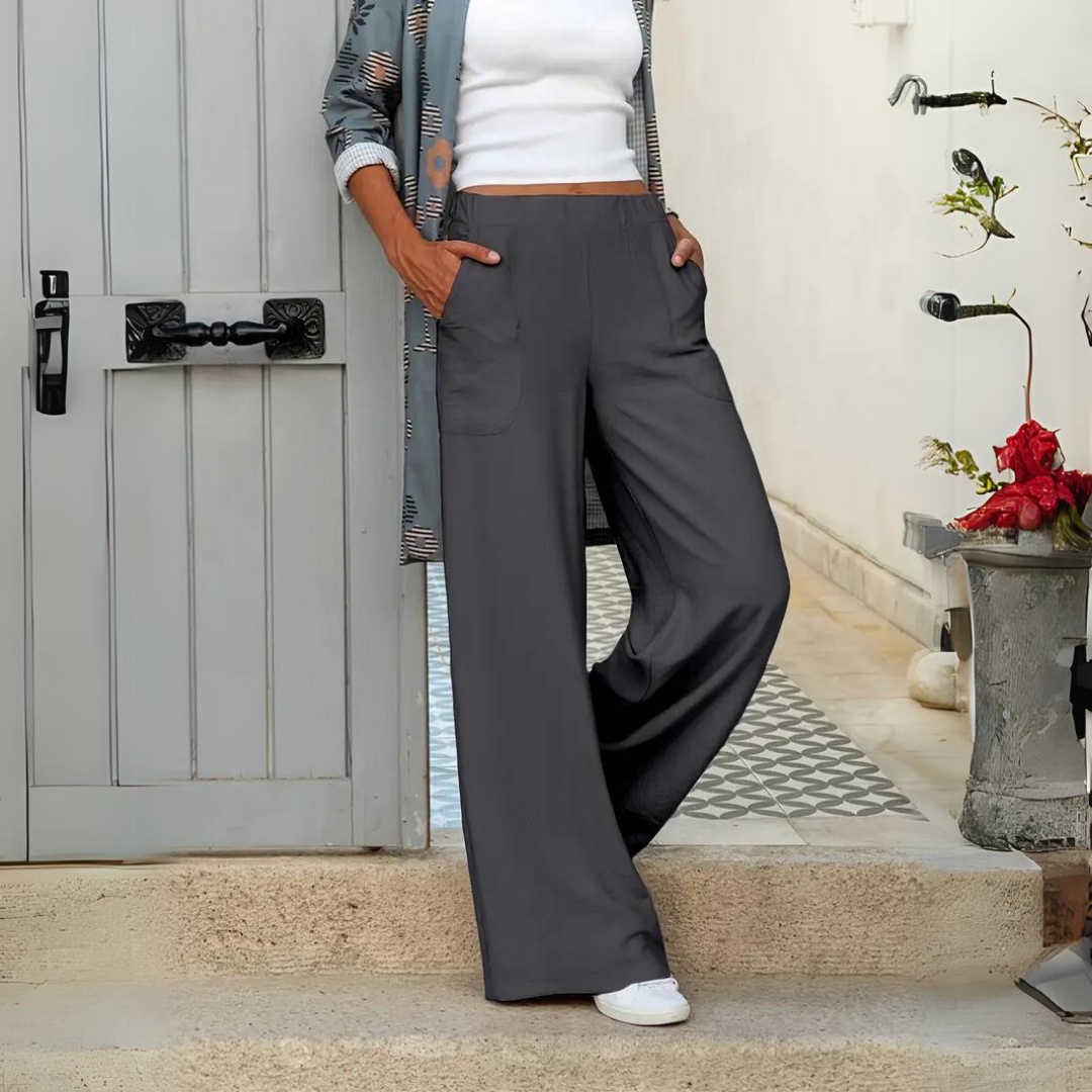 Jantina - Dames casual broek met hoge taille