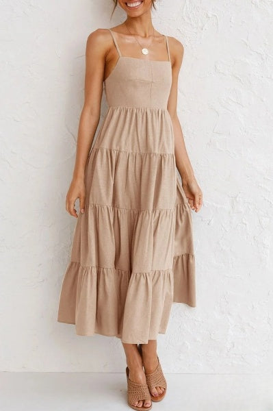 A-lijn jurk met spaghettibandjes