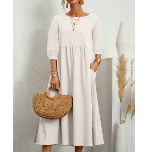 Ella | Elegante zomerjurk met halflange mouwen en romantische details