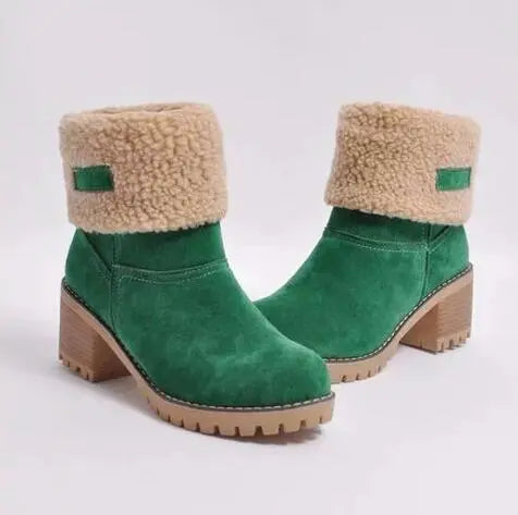 Winterlaarzen voor dames met lage hak en eigentijdse stijl