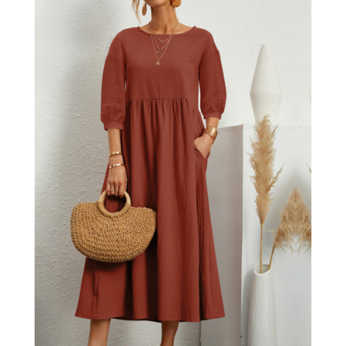 Ella | Elegante zomerjurk met halflange mouwen en romantische details