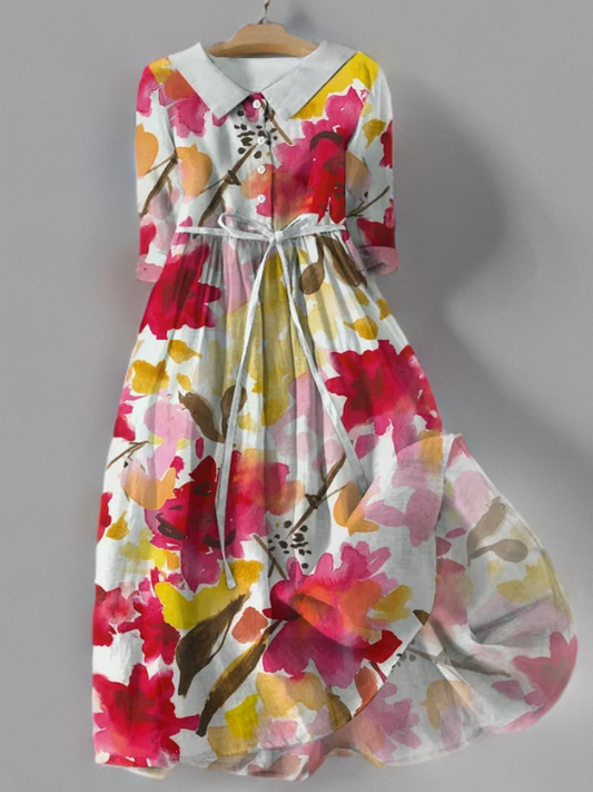 Amber Kanten bloemenjurk in vintage stijl