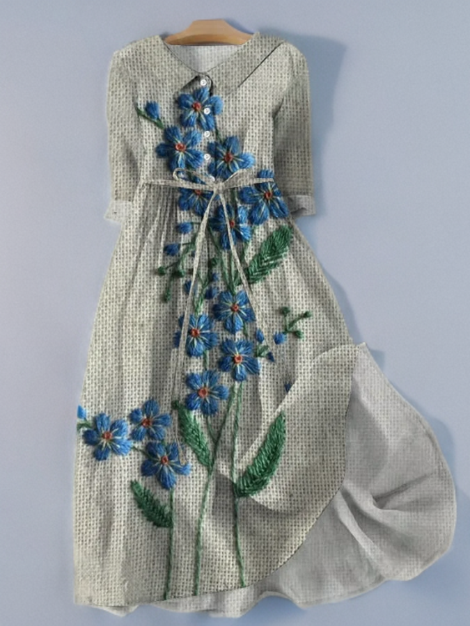 Amira Gebloemde kanten jurk in vintage stijl