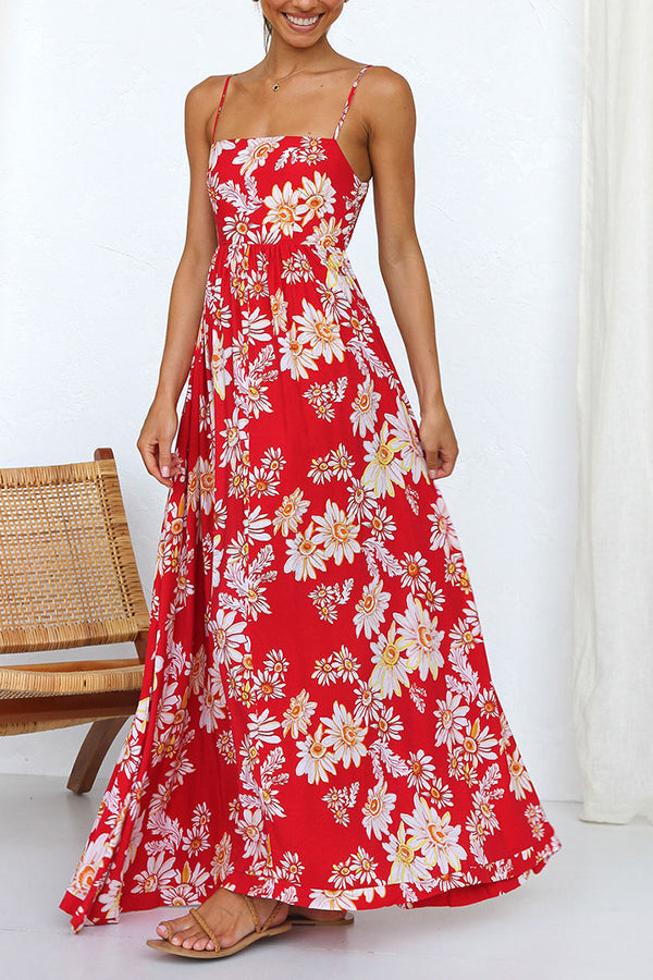 Audrina Elegante mouwloze jurk met print