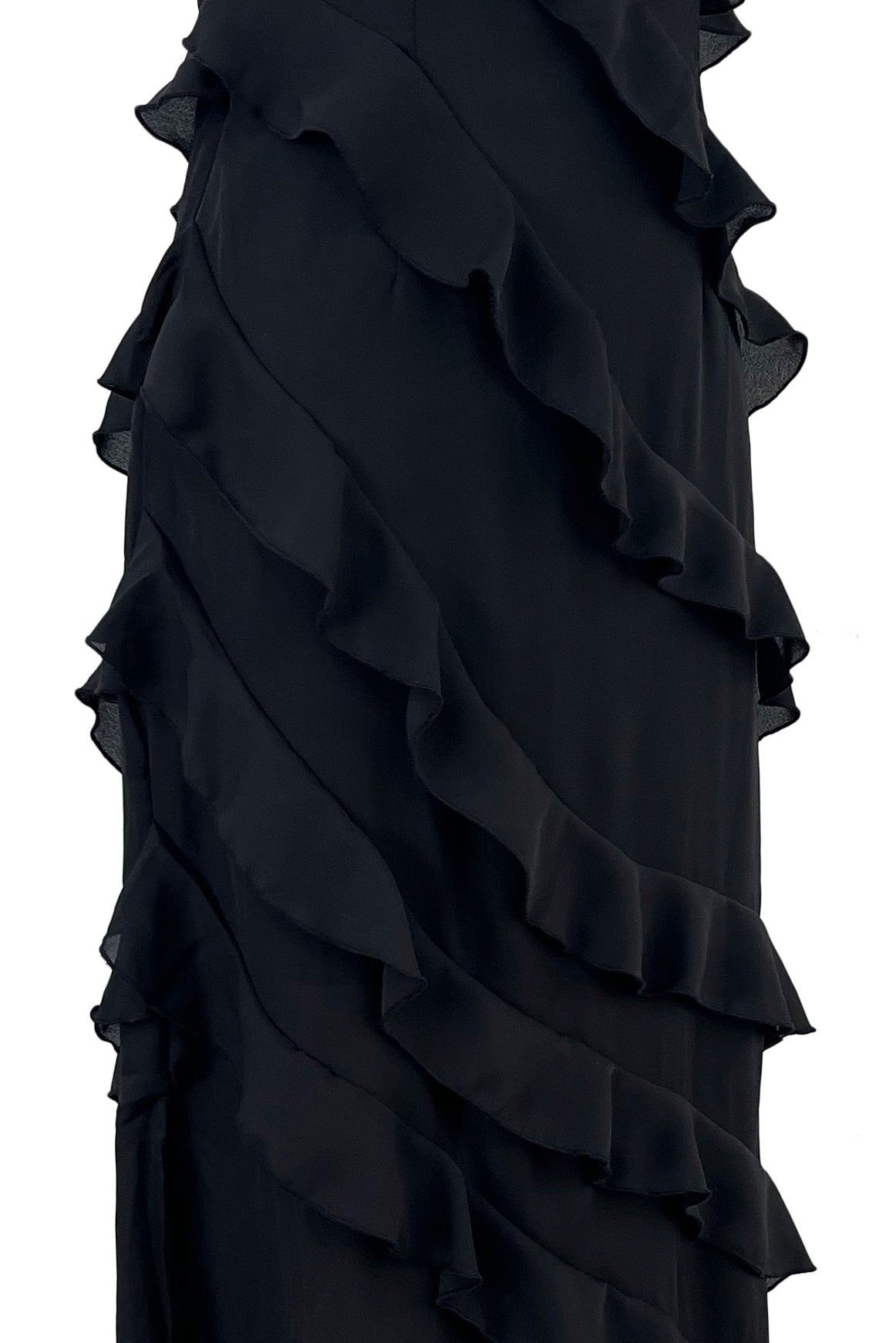 Aviva Zijden chiffon halterjurk met split