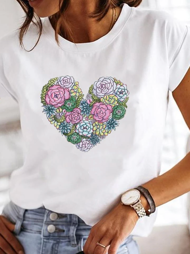 Osalinda - Stijlvol T-shirt met extravagante zomermotieven