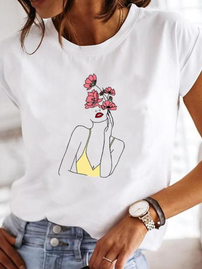 Osalinda - Stijlvol T-shirt met extravagante zomermotieven