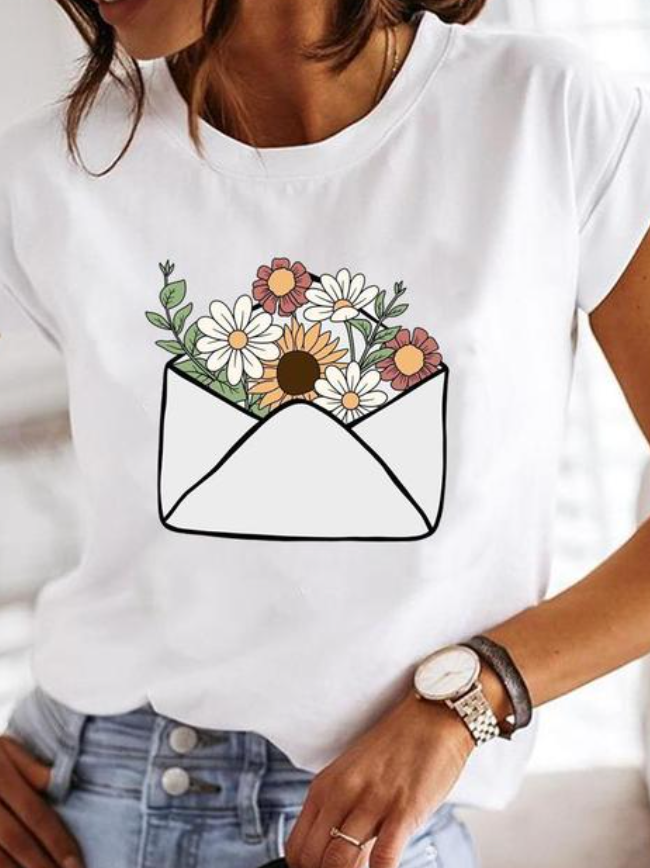 Osalinda - Stijlvol T-shirt met extravagante zomermotieven