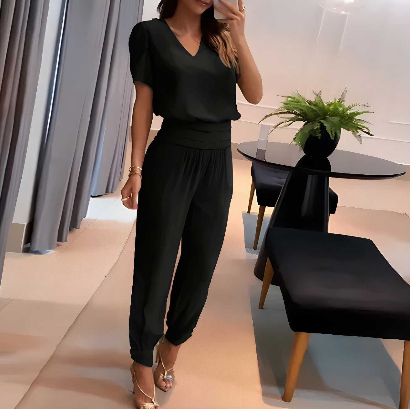 SOFIA Trendy set met blouse en broek