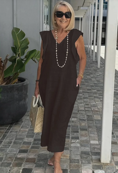 Braelyn Casual jurk van katoen en linnen