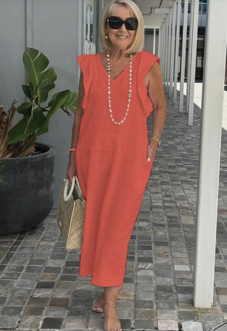 Braelyn Casual jurk van katoen en linnen