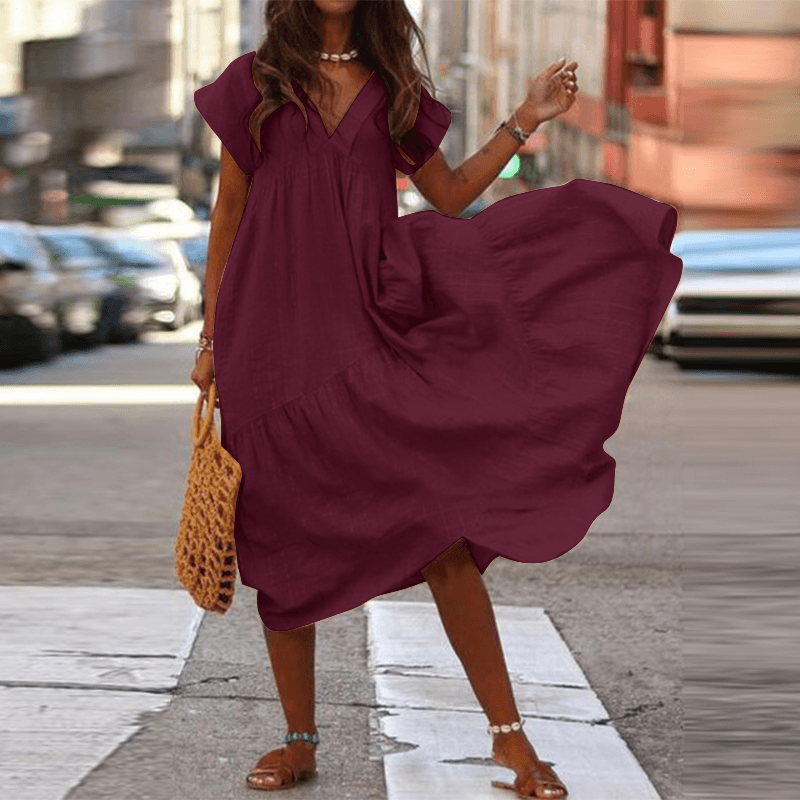 Brandi Damesjurk 100% Katoen Effen Casual