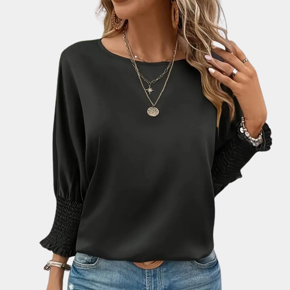 Zuzanka Eenvoudige damesblouse met ronde hals