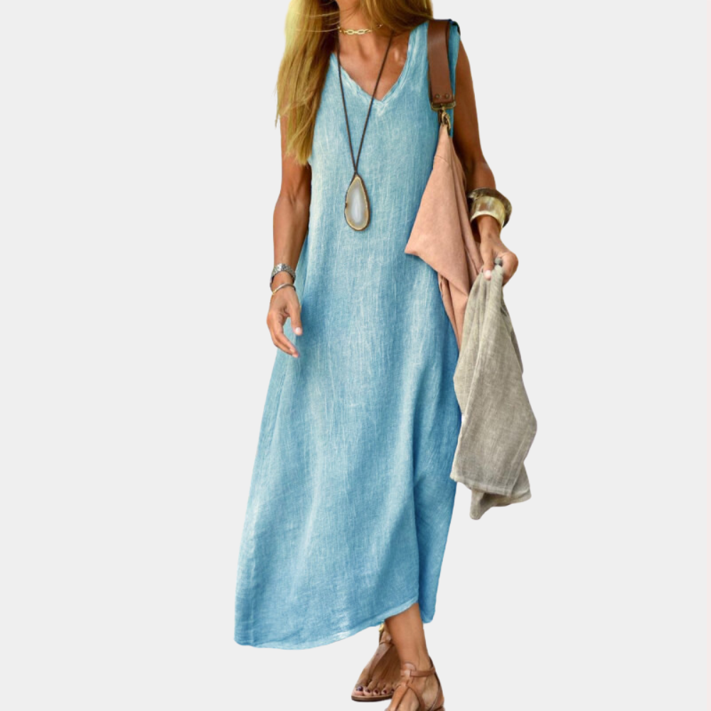 Casual vhals dames maxi jurk