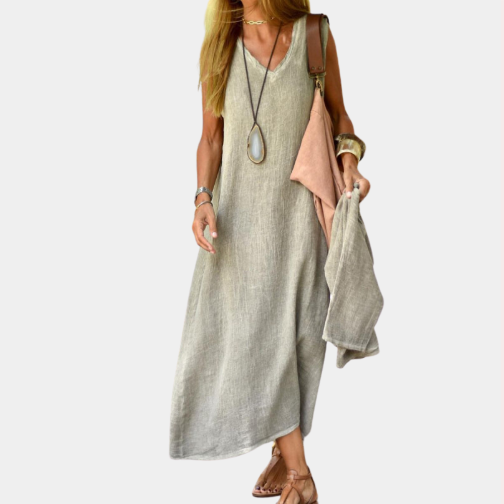 Casual vhals dames maxi jurk