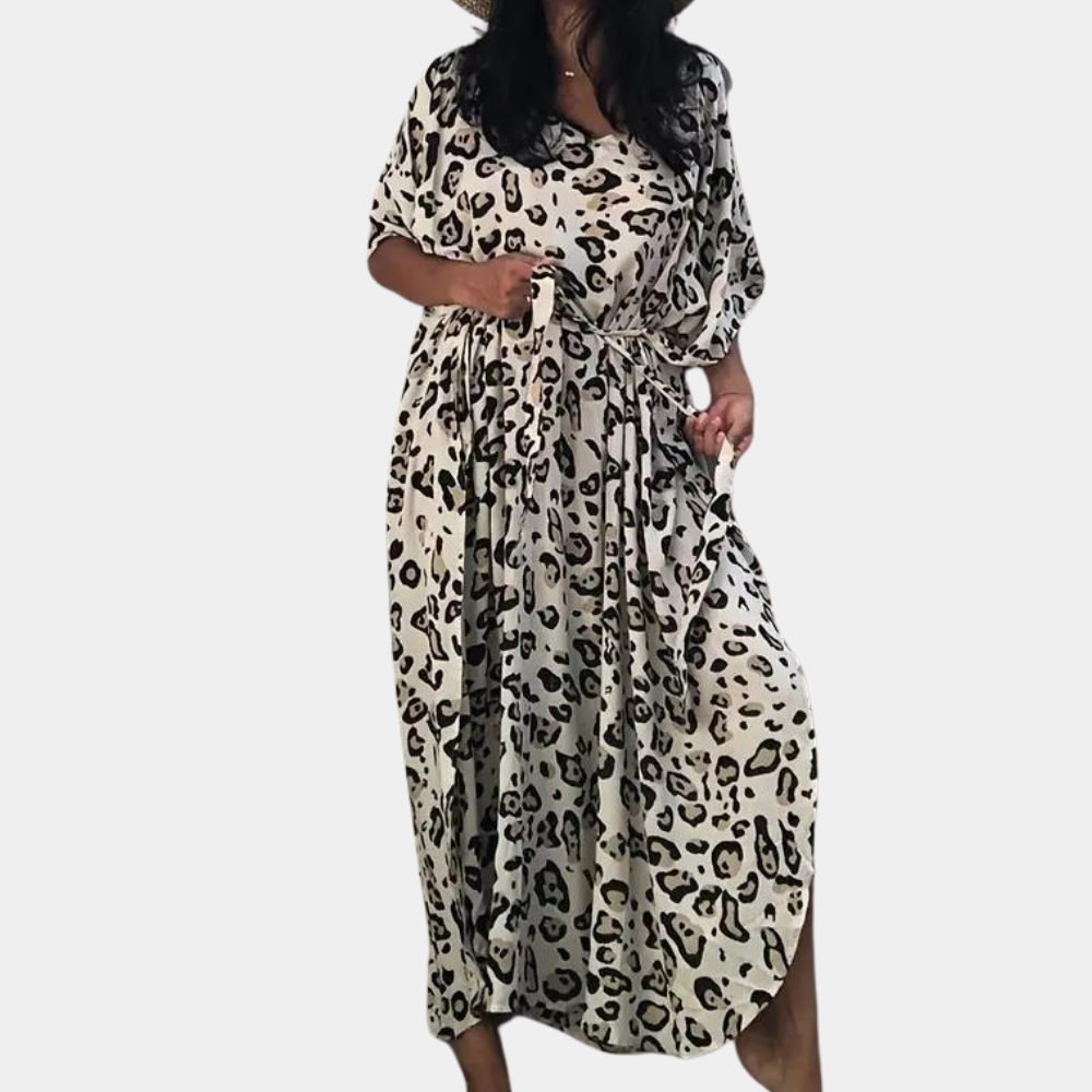 Maxijurk met luipaardprint voor dames