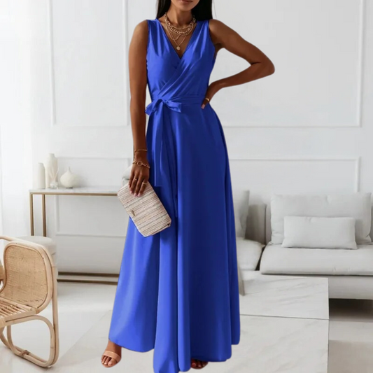 Elegante dames maxijurk met vhals