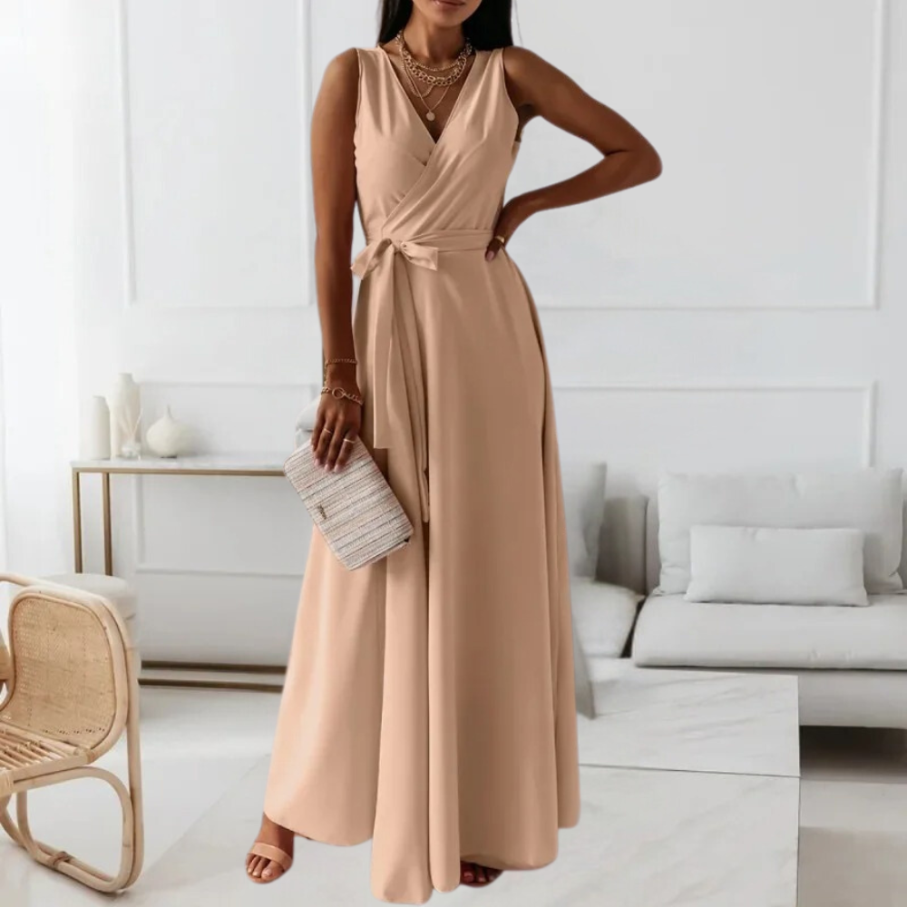 Elegante dames maxijurk met vhals