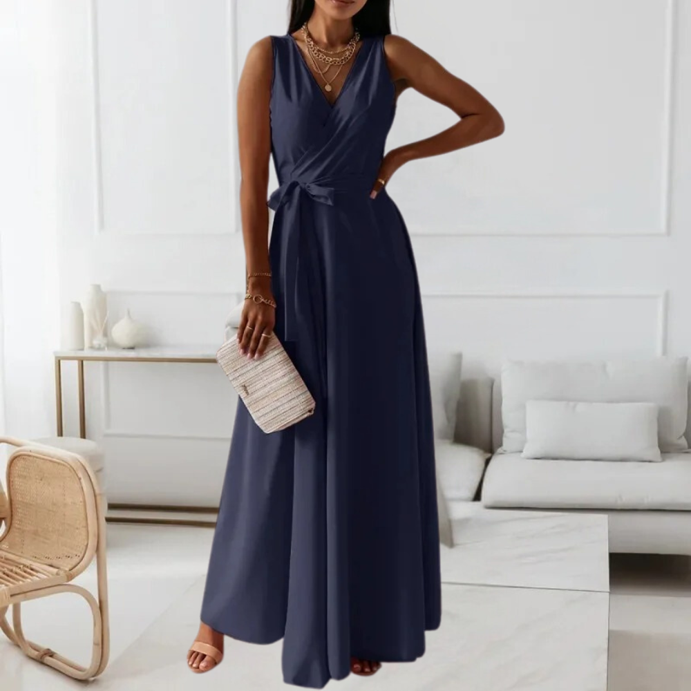 Elegante dames maxijurk met vhals