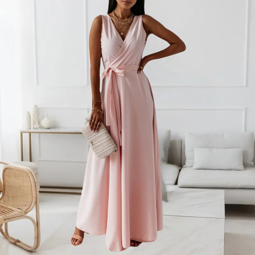 Elegante dames maxijurk met vhals