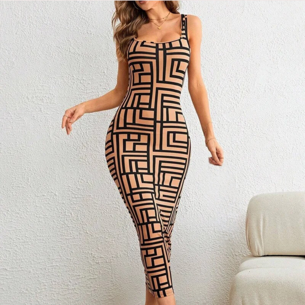 Elsa Trendy geometrische bodycon jurk