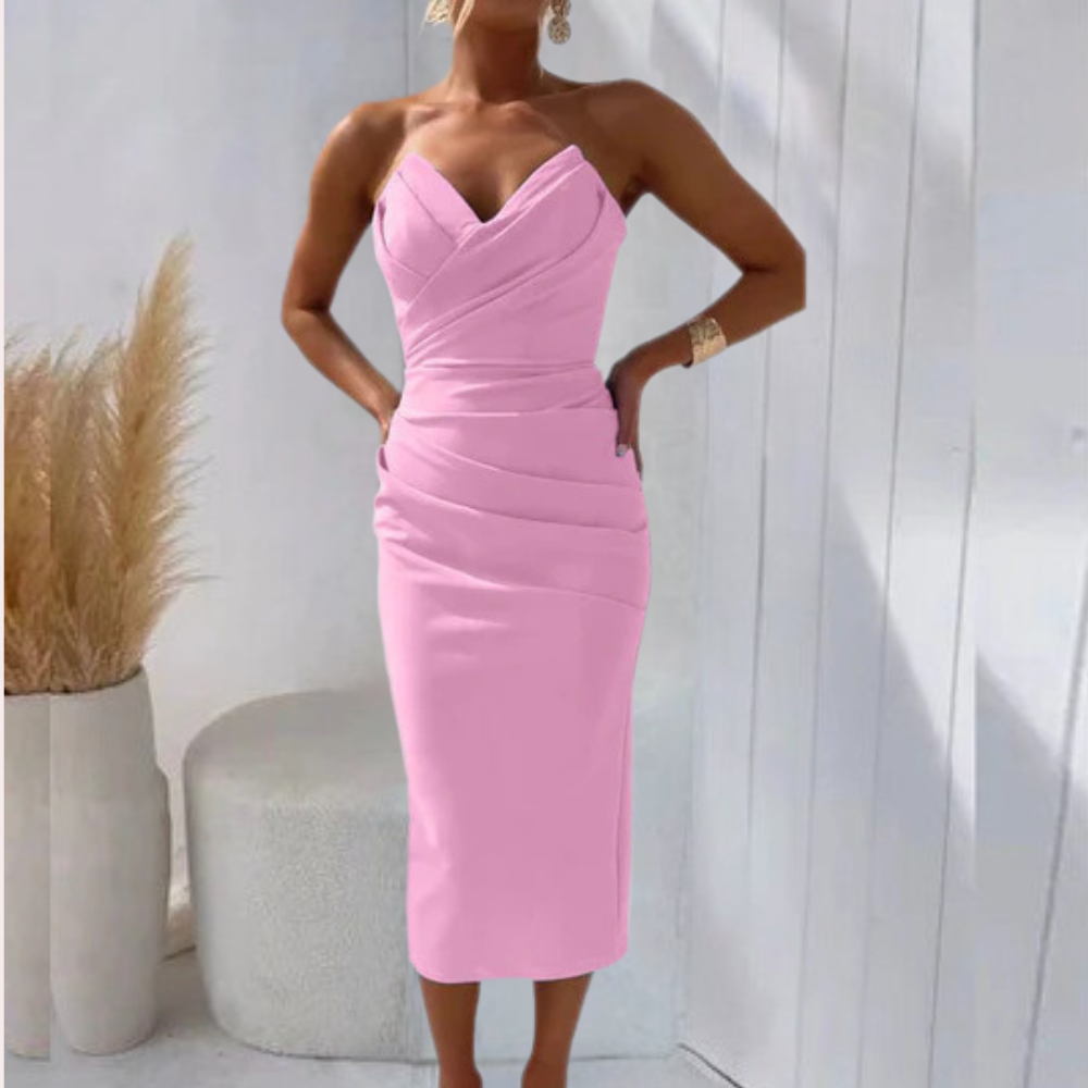 Paulita Elegante Strapless Zomerjurk