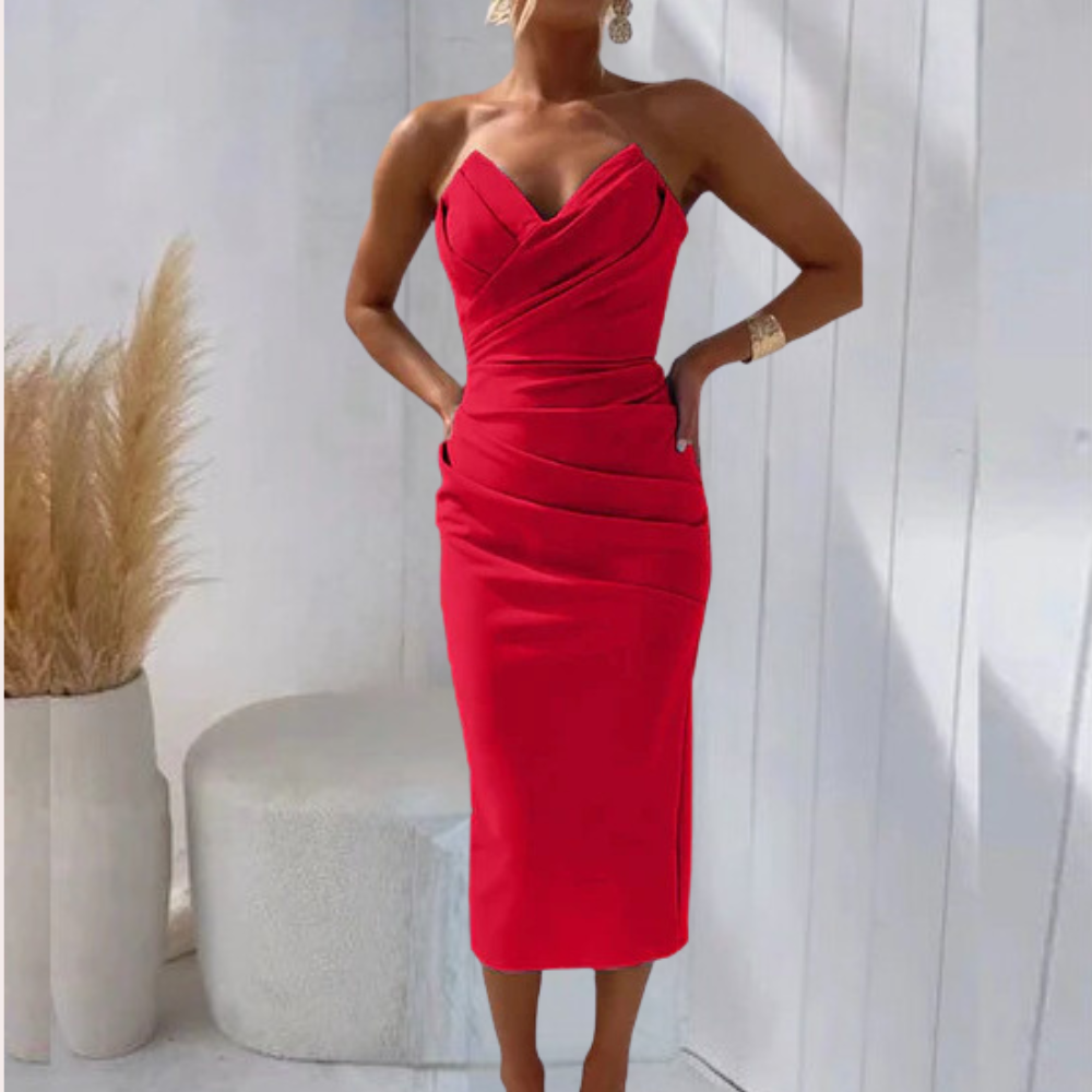 Paulita Elegante Strapless Zomerjurk