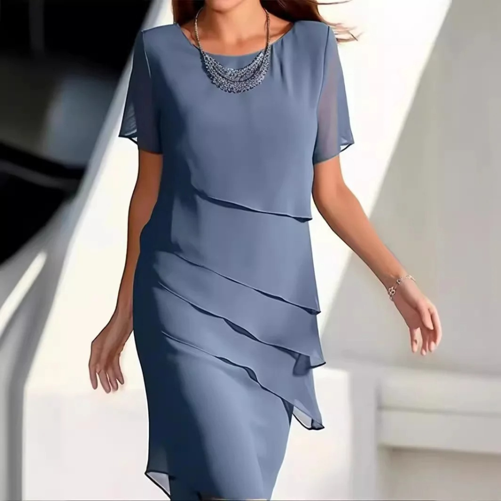 Karmen Tijdloze Elegantie Geplooide Chiffon Jurk