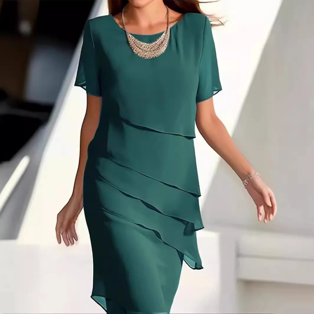 Karmen Tijdloze Elegantie Geplooide Chiffon Jurk