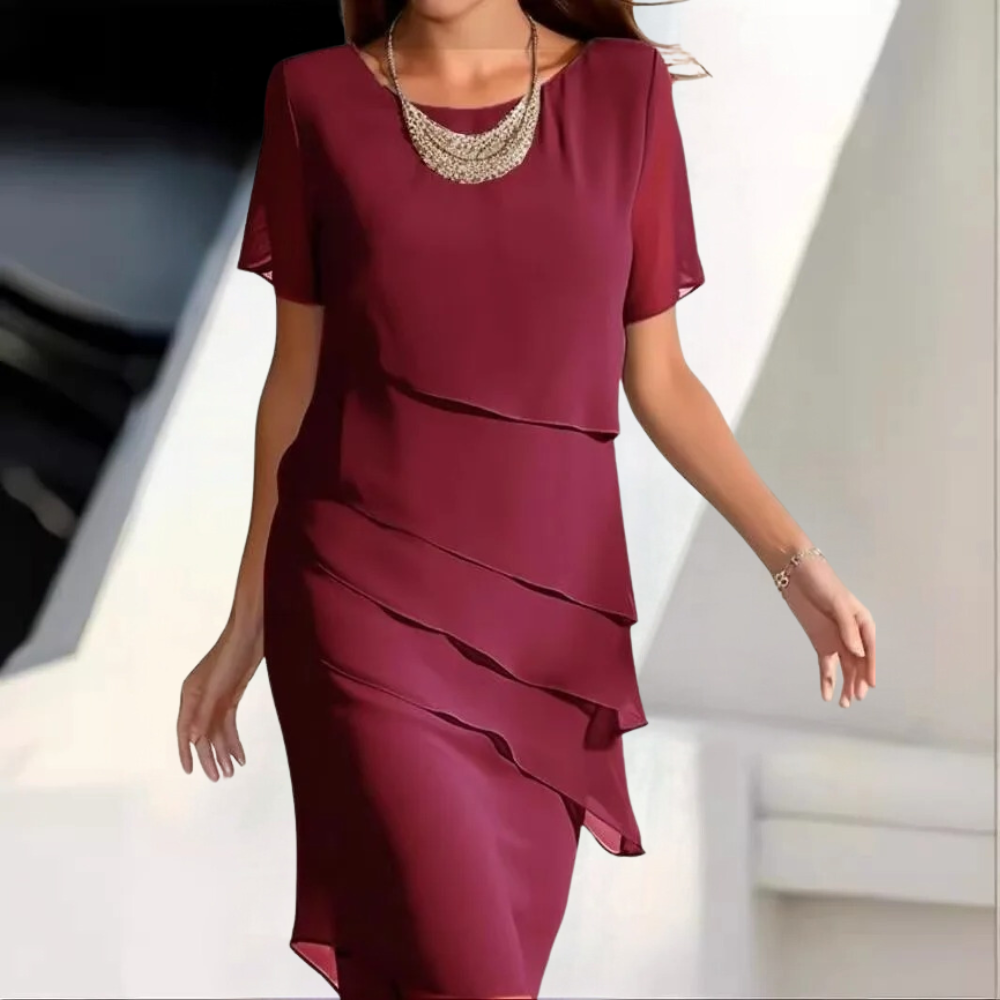 Karmen Tijdloze Elegantie Geplooide Chiffon Jurk