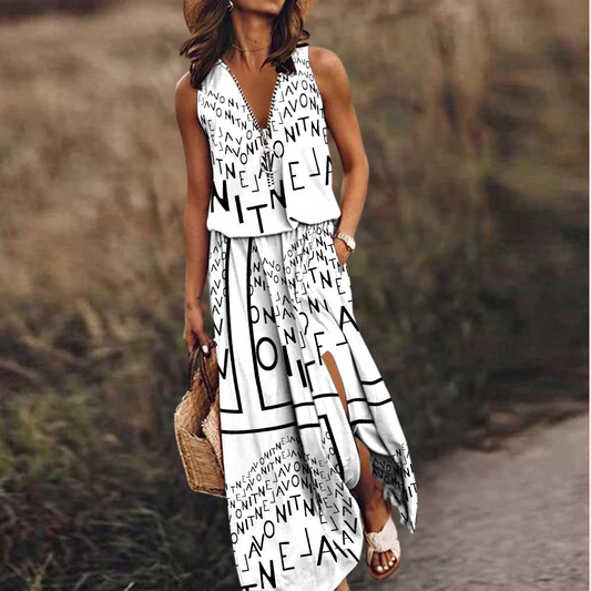 Iva Maxi damesjurk met tekstprint