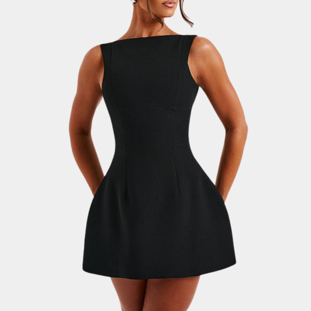Janelle Dames Elegante Open Rug Minijurk