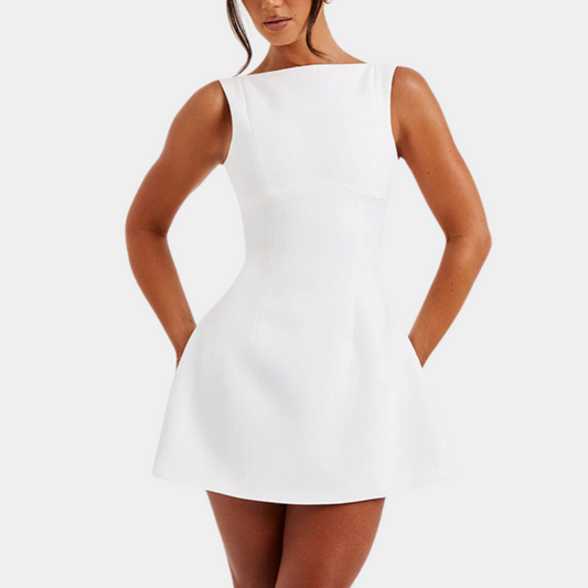 Janelle Dames Elegante Open Rug Minijurk